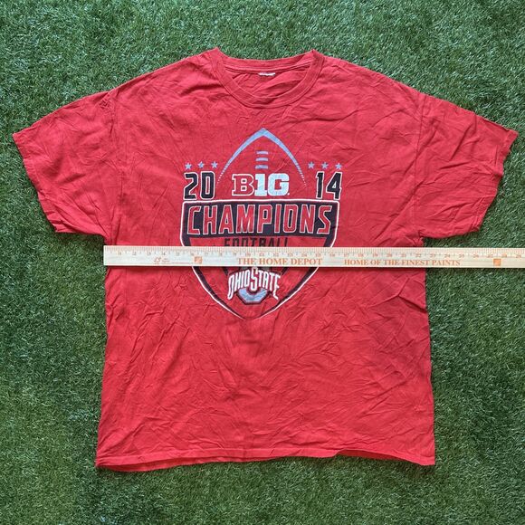 Ohio State Buckeyes Football 2014 Champions Red Graphic Logo Tee Shirt Mens XL - Picture 4 of 8